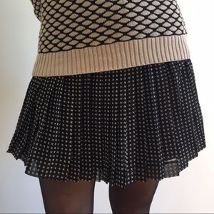 NWT Madewell Mini Houndstooth Pleated Skirt